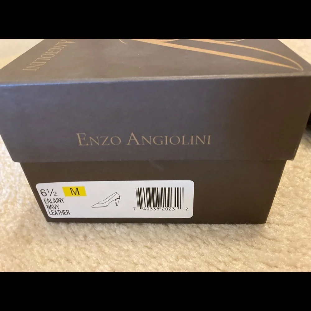 Enzo Angiolini Navy Classic Leather Pumps 6.5 - Picture 9 of 9